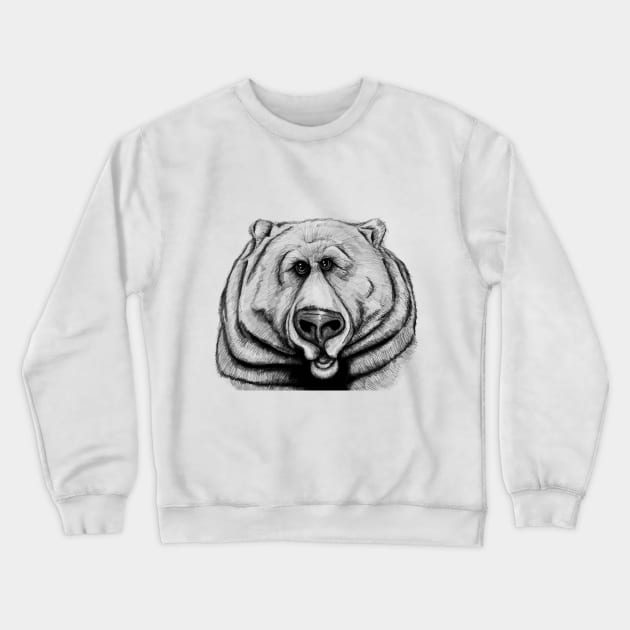 A big, cuddly, grizzly bear! Crewneck Sweatshirt by BigNoseArt